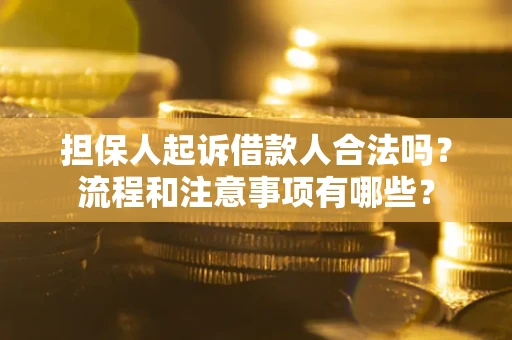 武汉担保人起诉借款人合法吗？流程和注意事项有哪些？