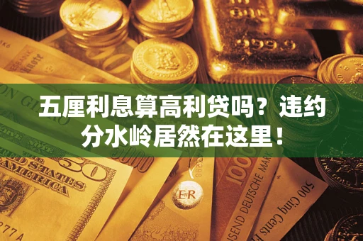 武汉五厘利息算高利贷吗？违约分水岭居然在这里！