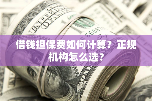 武汉借钱担保费如何计算？正规机构怎么选？