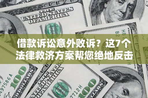 武汉借款诉讼意外败诉？这7个法律救济方案帮您绝地反击！